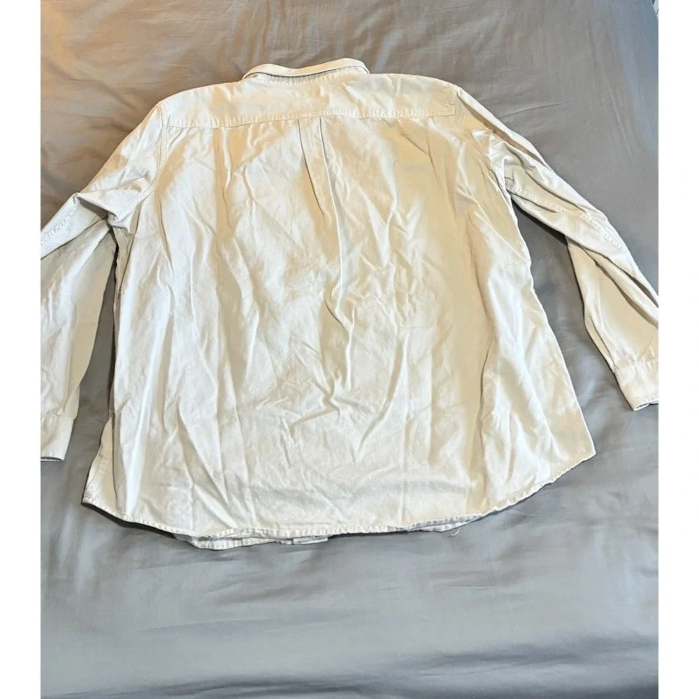Croft And Barrow Men's Shirt 3XL Cream Button Down Classic Preppy Grandpacore